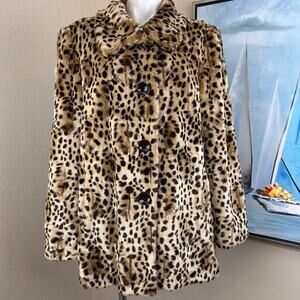 East 5th Coat Cheetah Faux Fur Oversized size XL